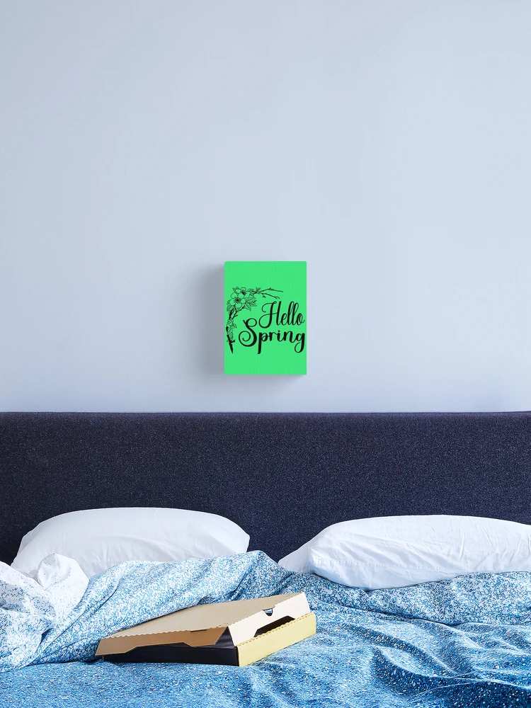 Thumbnail 2 of 3, Canvas Print, Hello Spring. Spring Quote, Spring Flower, Spring Lover, Spring Design designed and sold by DesignHouse07.