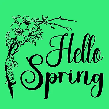 Artwork thumbnail, Hello Spring. Spring Quote, Spring Flower, Spring Lover, Spring Design by DesignHouse07