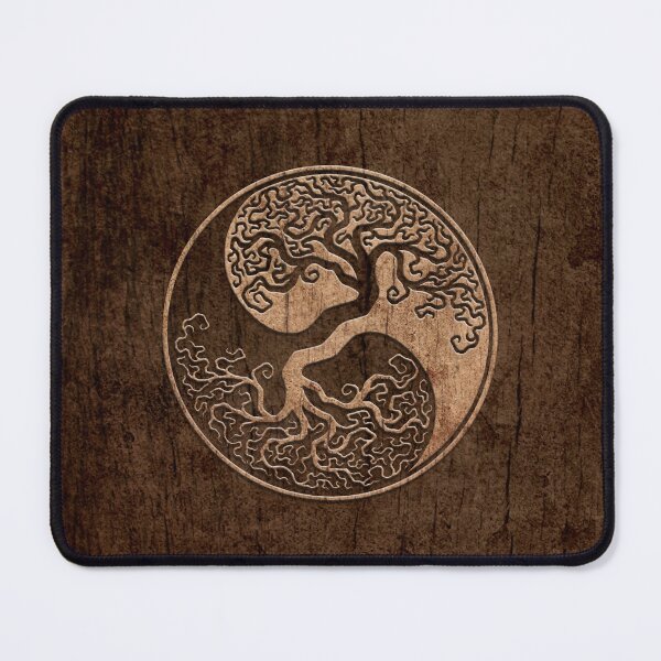 Item preview, Rough Wood Grain Effect Tree of Life Yin Yang designed and sold by JeffBartels.
