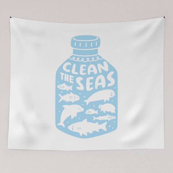 Item preview, Clean The Seas, Sad Ocean Animals Trapped In A Plastic Bottle designed and sold by rustydoodle.