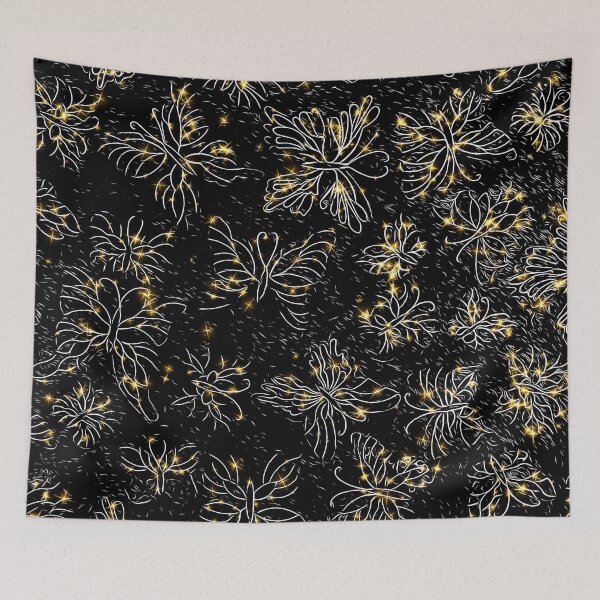 Item preview, Midnight Fireflies in Black and White designed and sold by MediaArtbyMara.