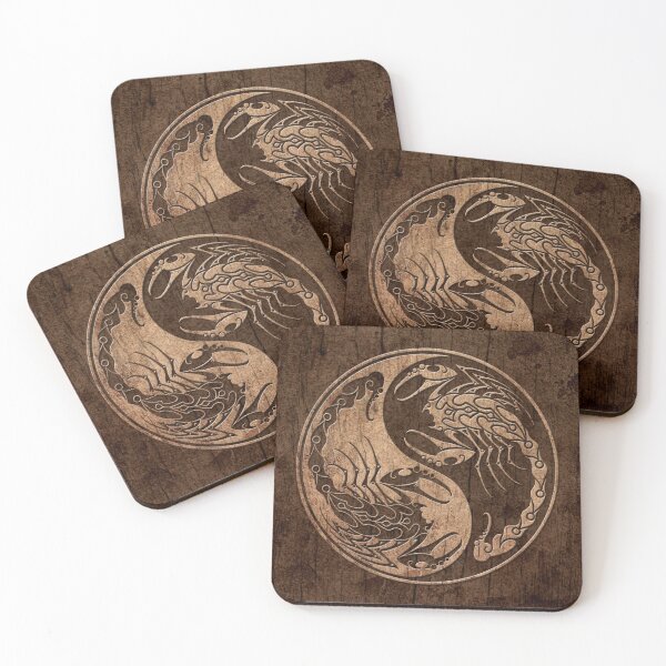 Item preview, Yin Yang Scorpions with Wood Grain Effect designed and sold by JeffBartels.