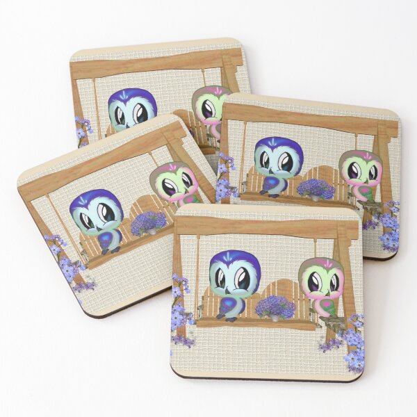Item preview, Cute Owls in Love, fantasy art designed and sold by LoneAngel.