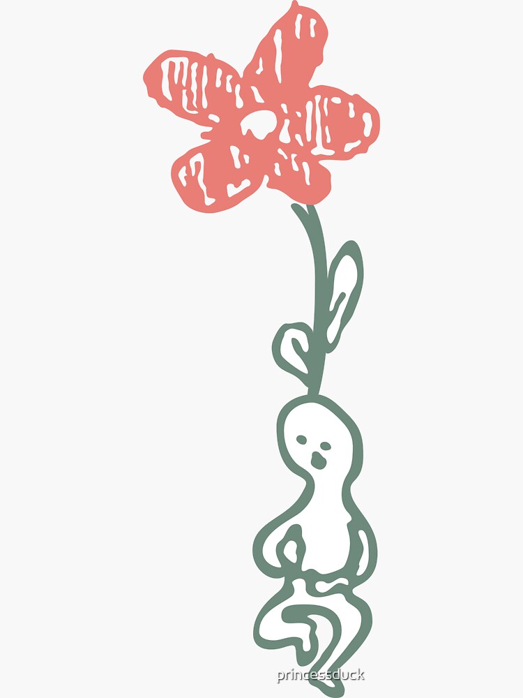 "It’s Growing on Me Flower Illustration" Sticker for Sale by