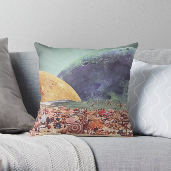 Lunar Beach Throw Pillow
