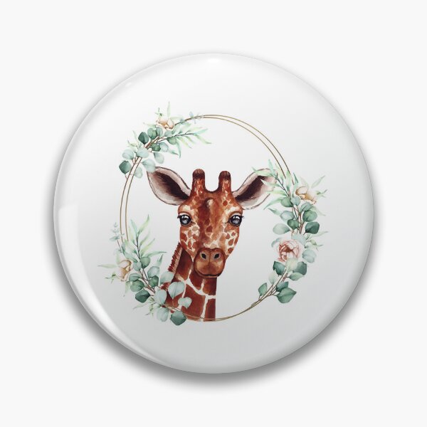 Artikelvorschau, Giraffe in einem floralen Goldkranzrahmen entworfen und verkauft von quoctuan1990.