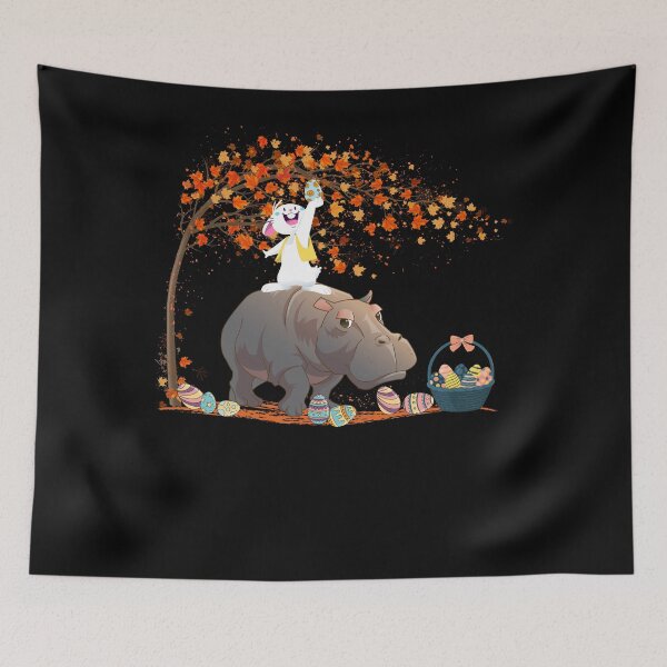 Item preview, Rabbit Riding Hippopotamus Easter Day Bunny Lover designed and sold by alice12S56.