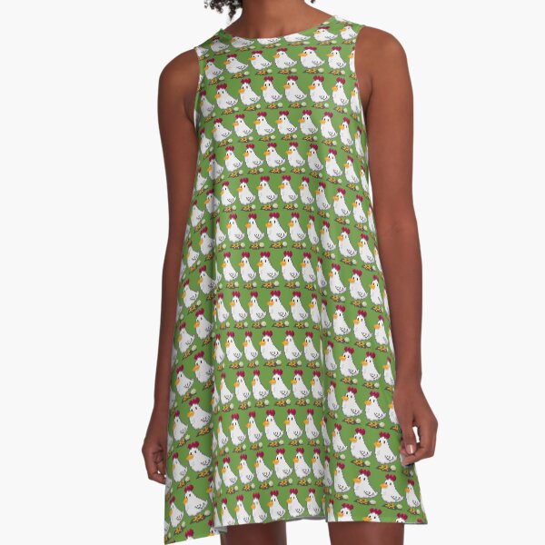 Pixel Chickens A-Line Dress