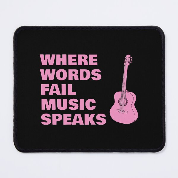 Item preview, Where Words Fail Music Speaks Guitar - Pink designed and sold by Inspirationmotivation.