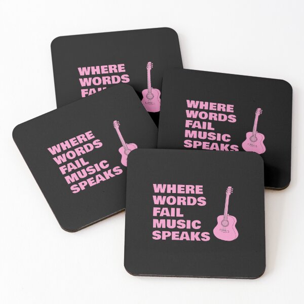 Item preview, Where Words Fail Music Speaks Guitar - Pink designed and sold by Inspirationmotivation.