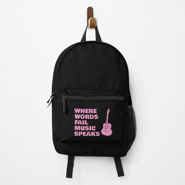 Item preview, Where Words Fail Music Speaks Guitar - Pink designed and sold by Inspirationmotivation.