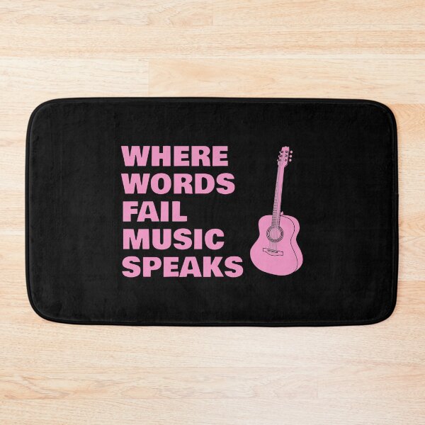 Item preview, Where Words Fail Music Speaks Guitar - Pink designed and sold by Inspirationmotivation.