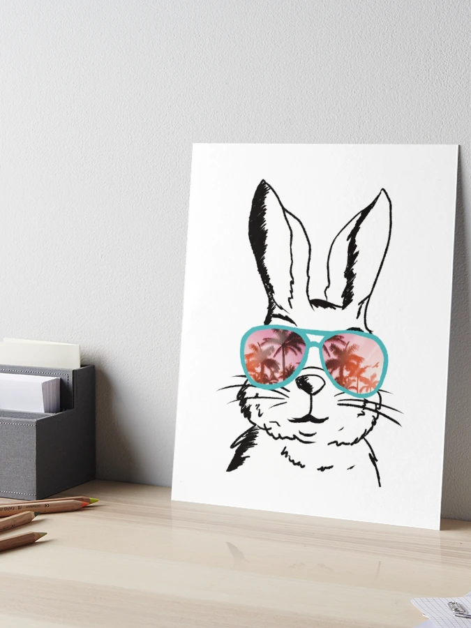 Cute Bunny Rabbit Face Aviator Sunglasses Happy Easter Day