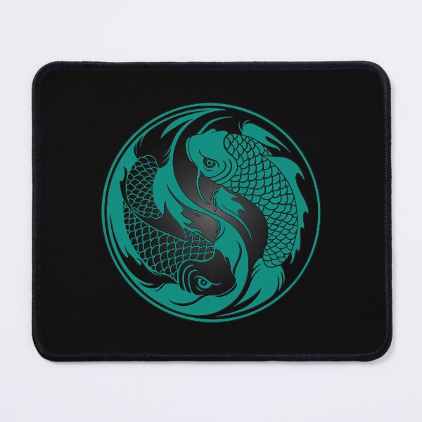 Item preview, Teal Blue and Black Yin Yang Koi Fish designed and sold by JeffBartels.