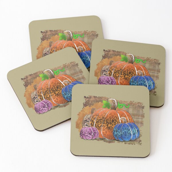 Item preview, Fall Leopard Print Autumn Pumpkins On Plaid designed and sold by ChicoryJunction.