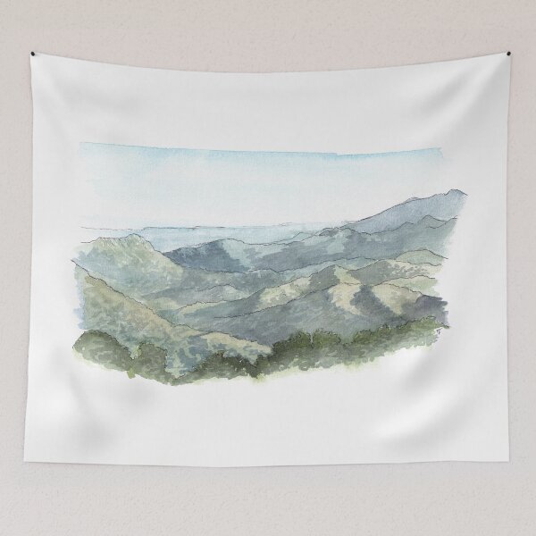 Item preview, Moonlight Tops - Paparoa Track Watercolour designed and sold by Tom Napper Design.