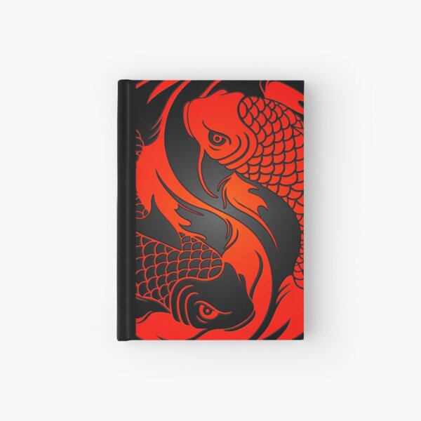 Aperçu de l'œuvre Poisson Koi Yin Yang rouge et noir créée et vendue par jeff bartels.