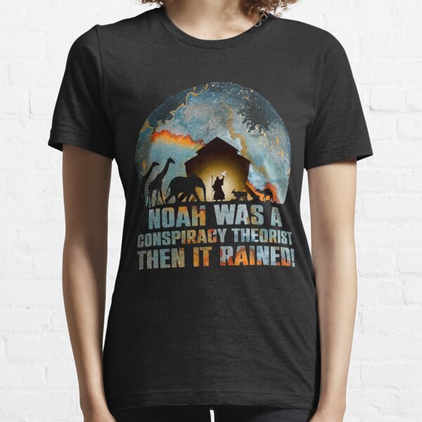 Funny Noah Conspiracy Theorist Retro Sunset Animals Essential T-Shirt