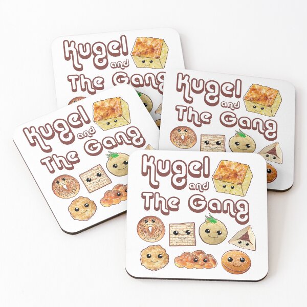 Item preview, Kugel And The Gang | Funny Jewish Foods Design With Cute Kawaii Bagel, Matzo, Hamentaschen etc. designed and sold by JoBella-Designs.