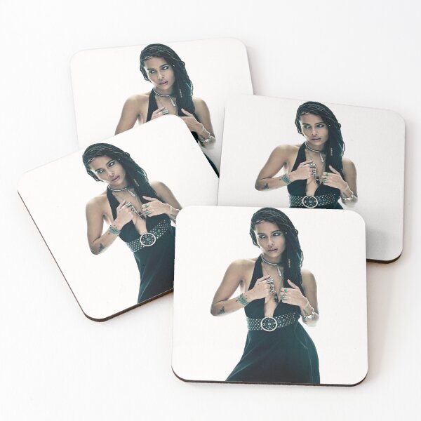 Item preview, ZOE KRAVITZ, Woman wearing black sleeveless dress, designed and sold by Shop-ArtGallery.