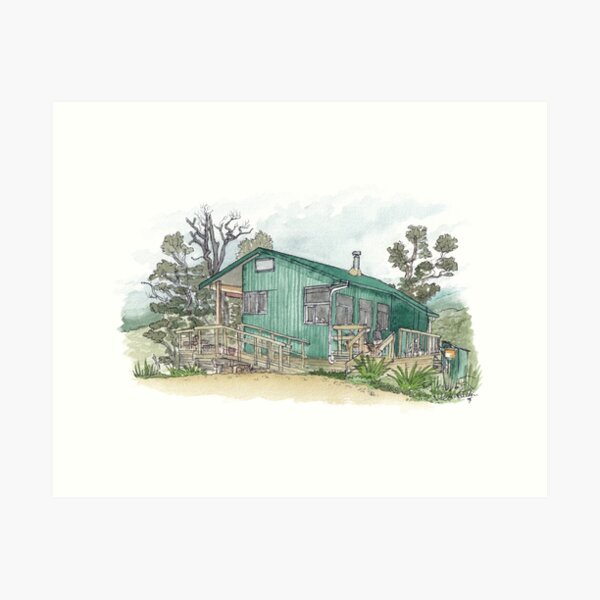 Item preview, Pororari Hut - Paparoa Track Watercolour designed and sold by Tom Napper Design.