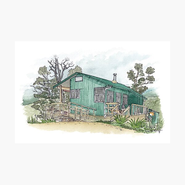 Item preview, Pororari Hut - Paparoa Track Watercolour designed and sold by Tom Napper Design.