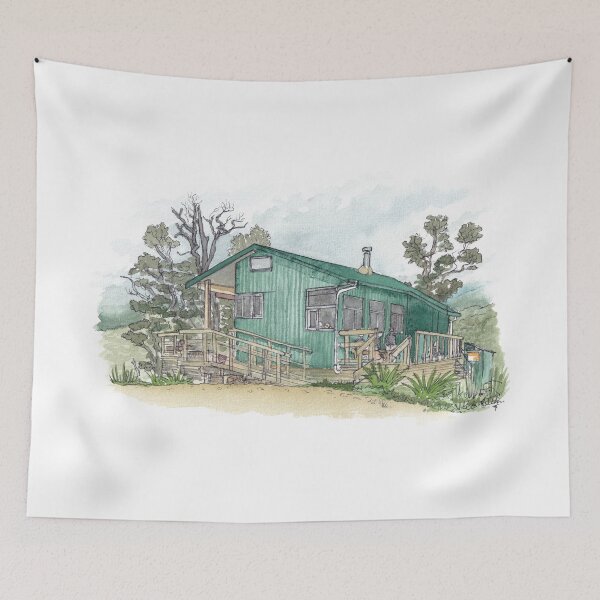 Item preview, Pororari Hut - Paparoa Track Watercolour designed and sold by Tom Napper Design.