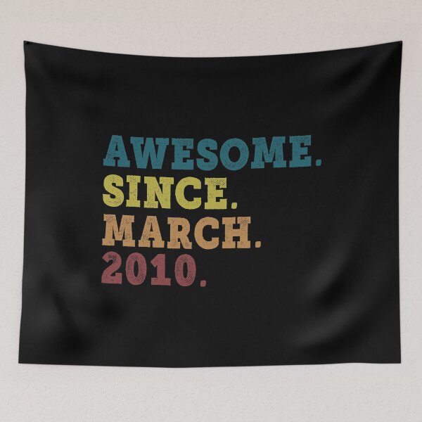 Item preview, Awesome Since March 2010 Retro Vintage 12nd Birthday Gift designed and sold by designbychow.