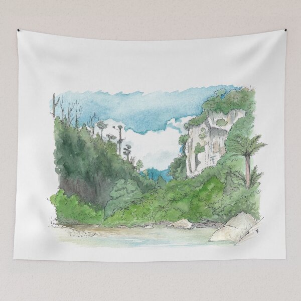 Item preview, Pororari River Gorge - Paparoa Track Watercolour designed and sold by Tom Napper Design.