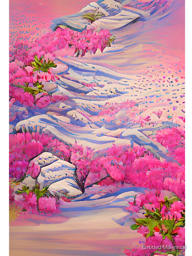 Aperçu 4 sur 4. Coque iPhone avec l'œuvre Snowy Cherry Blossom Mountain créée et vendue par EntitledEm.