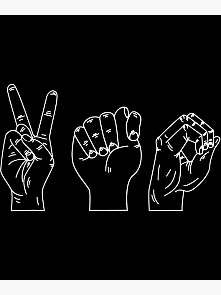  hand sign for deaf people sign language hands asl poster by