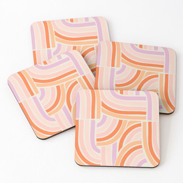 Item preview, Fun Retro Rainbows in Pink, Lilac, Orange and Peach designed and sold by Erin Kendal.