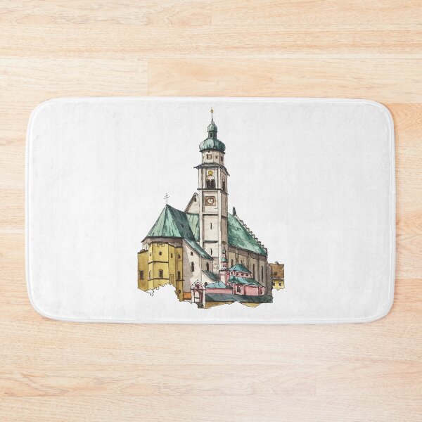 Item preview, Hall in Tirol Landscape Wall Art Watercolor Urban Sketch Painting designed and sold by TeeBruh.