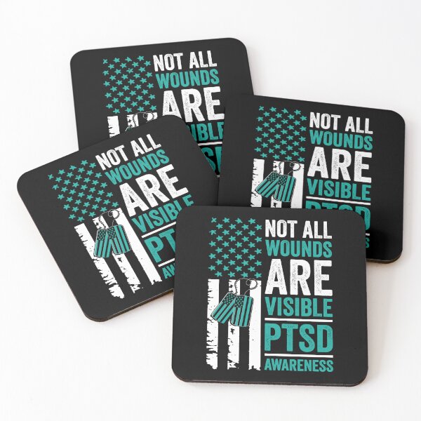 Item preview, Not All Wounds Are Visible PTSD Awareness American Flag Shirt, PTSD Shirt, Mental Health Shirt, PTSD Warrior Shirt, Teal Ribbon Warrior Tee designed and sold by aymob.