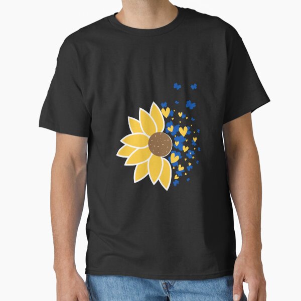 Item preview, Sunflower with blue butterflies and gold hearts designed and sold by Brandi-Smith.