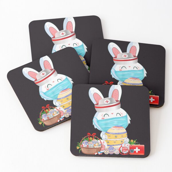Item preview, Cute Bunny Easter Face Mask Nurse with Eggs Stethoscope Tee designed and sold by RobertVandivier.
