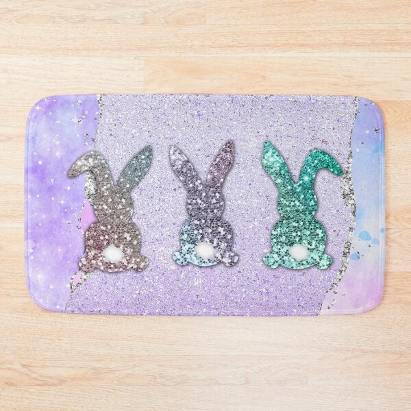 Item preview, Easter Glitter Pastel Glam Bunnies On Watercolor Lavender  designed and sold by ChicoryJunction.
