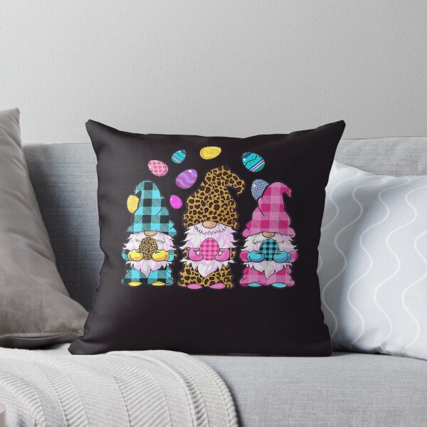 Item preview, Three Gnomes Holding Eggs Leopard Plaid Easter Outfit designed and sold by RobertVandivier.