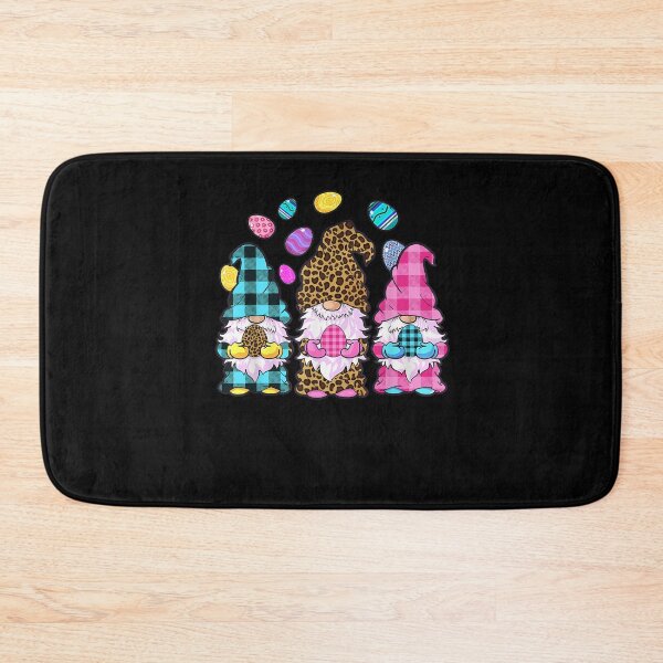 Item preview, Three Gnomes Holding Eggs Leopard Plaid Easter Outfit designed and sold by RobertVandivier.