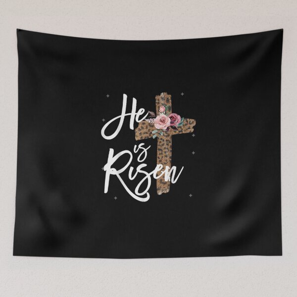 Item preview, He has Risen Easter Day Shirt Jesus Cross Leopard Plus Size designed and sold by RobertVandivier.