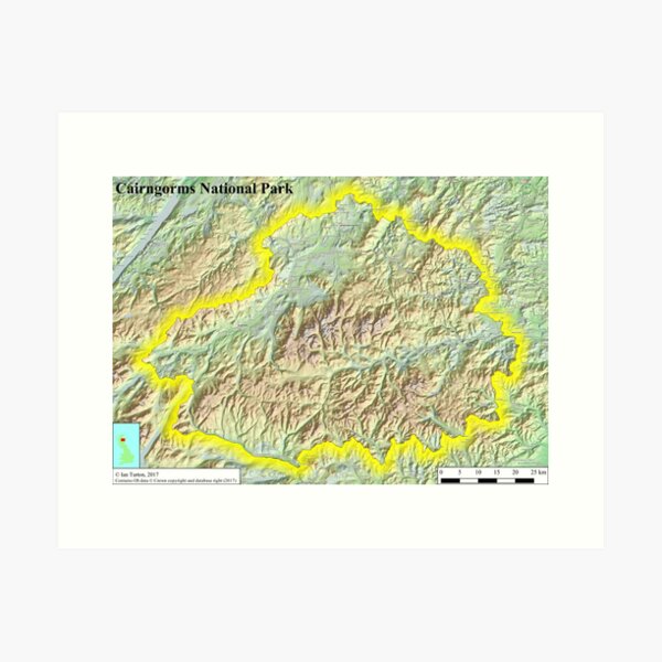 Cairngorms National Park Contours Art Print