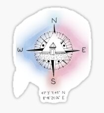 Lucerne Switzerland Compass Sticker