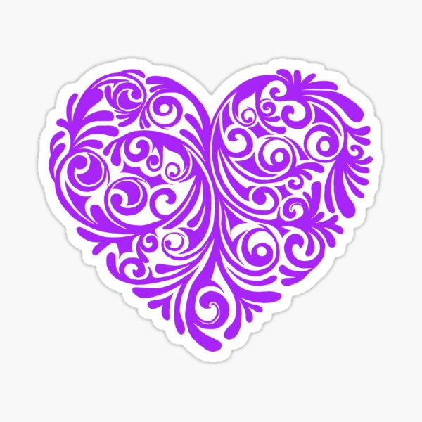 Filigree Heart Stickers for Sale, Free US Shipping