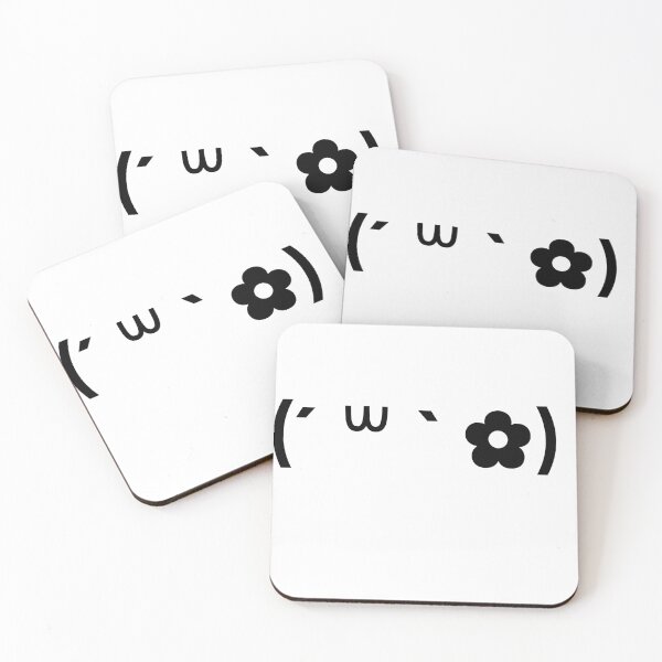 Item preview, Cute kaomoji with a flower black designed and sold by Soft-Maiot.