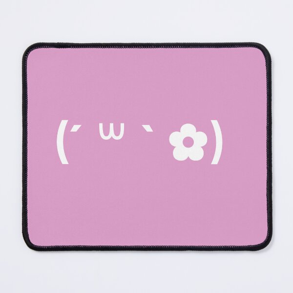 Item preview, Cute kaomoji with a flower white with a purple background designed and sold by Soft-Maiot.