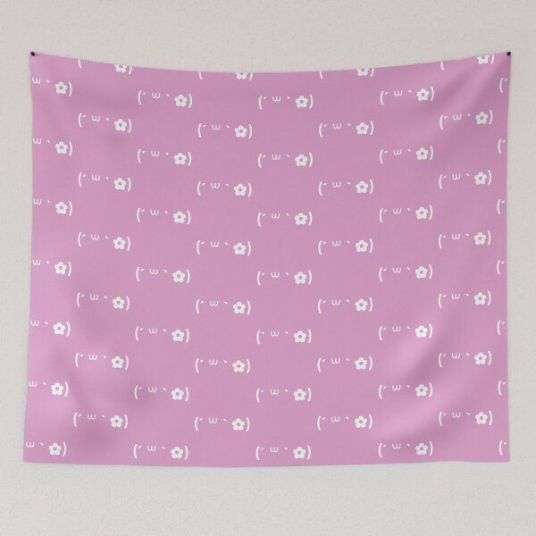 Item preview, Cute kaomoji with a flower white with a purple background designed and sold by Soft-Maiot.