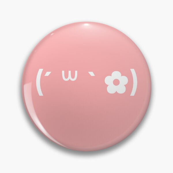 Item preview, Cute kaomoji with a white flower in a pink background designed and sold by Soft-Maiot.