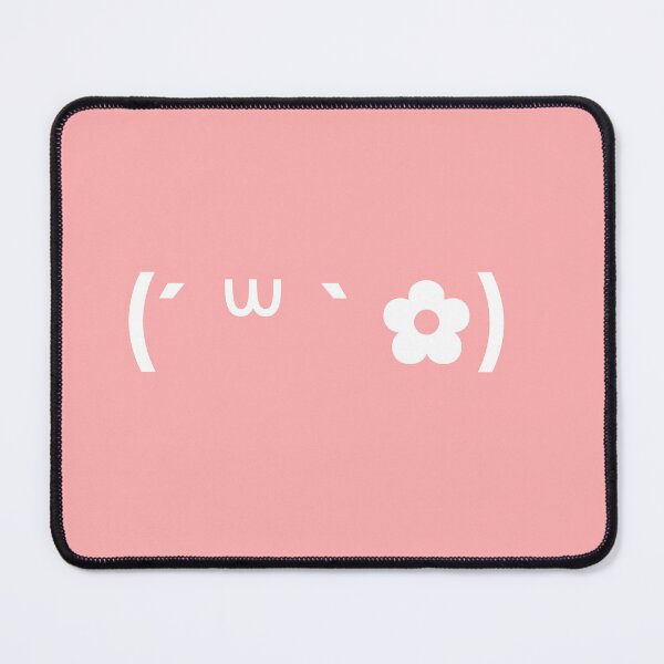 Item preview, Cute kaomoji with a white flower in a pink background designed and sold by Soft-Maiot.