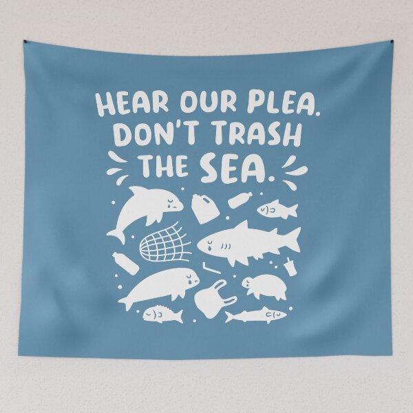 Item preview, Sad Ocean Animals, Hear Our Plea Dont Trash The Sea designed and sold by rustydoodle.