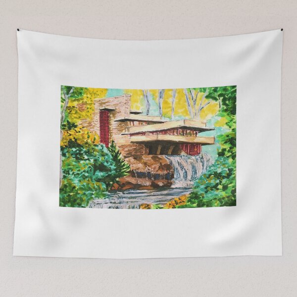 Item preview, Fallingwater Gouache Painting - Architecture designed and sold by arientss.